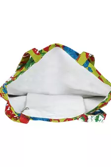 Eco-Friendly Green & Multicolour Floral Print Canvas Shoulder Bag