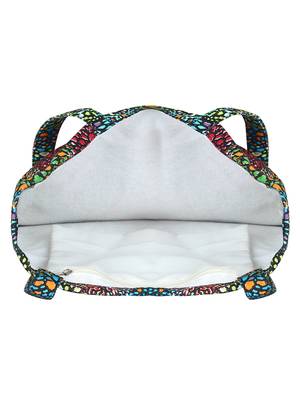 Eco-Friendly Multicolour Abstract Print Canvas Shoulder Bag 4