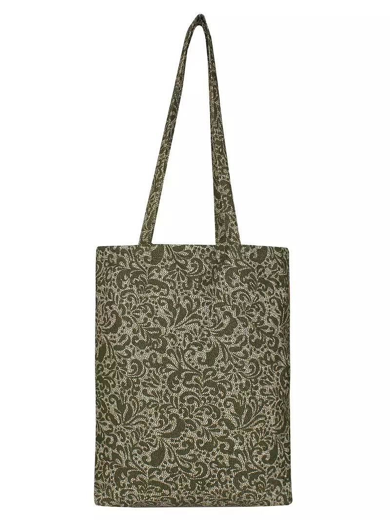 Eco-Friendly Green  Abstract Print Canvas Shoulder Bag
