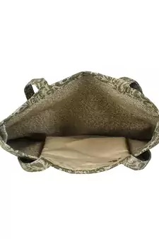 Eco-Friendly Green  Abstract Print Canvas Shoulder Bag