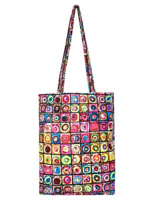 Eco-Friendly Multicolour Abstract Print Canvas Shoulder Bag 1
