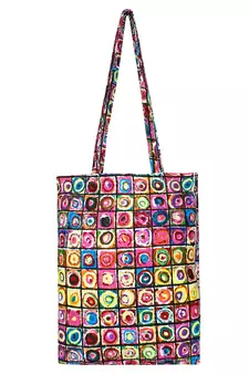 Eco-Friendly Multicolour Abstract Print Canvas Shoulder Bag