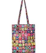 Eco-Friendly Multicolour Abstract Print Canvas Shoulder Bag
