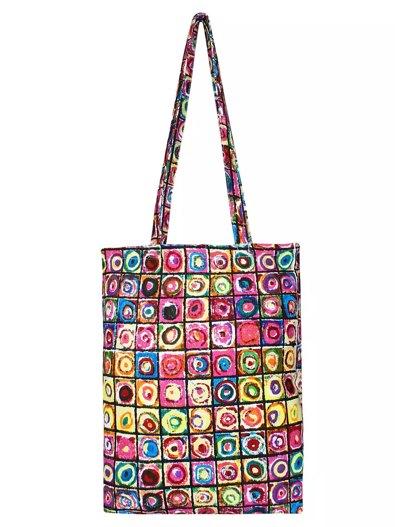 Eco-Friendly Multicolour Abstract Print Canvas Shoulder Bag