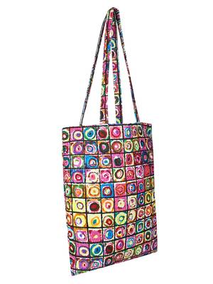 Eco-Friendly Multicolour Abstract Print Canvas Shoulder Bag 2