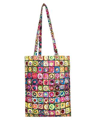 Eco-Friendly Multicolour Abstract Print Canvas Shoulder Bag 3