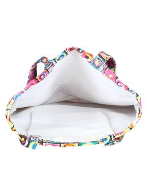 Eco-Friendly Multicolour Abstract Print Canvas Shoulder Bag 4