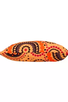 Eco-Friendly Orange & Multicolour Cricle Print Canvas Shoulder Bag
