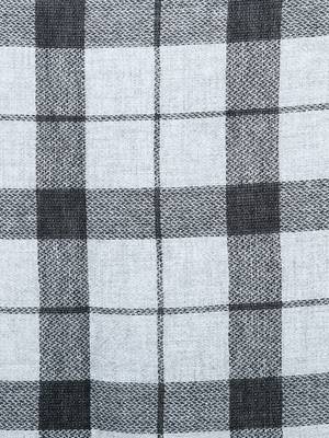 Grey & Black Woolen Woven Design Checkered Shawl 4