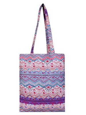 Eco-Friendly Purple & Multicolour Abstract Print Canvas Shoulder Bag 1