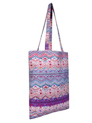 Eco-Friendly Purple & Multicolour Abstract Print Canvas Shoulder Bag 2