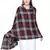 Wine & Black Woolen Woven Design Checkered Shawl