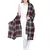 Wine & Black Woolen Woven Design Checkered Shawl