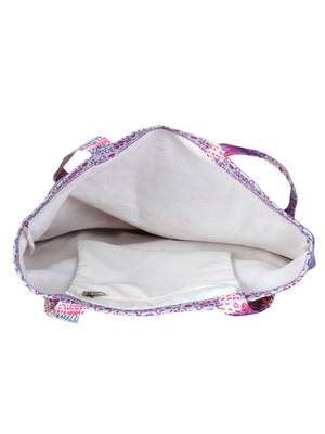 Eco-Friendly Purple & Multicolour Abstract Print Canvas Shoulder Bag 4