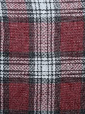 Wine & Black Woolen Woven Design Checkered Shawl 4