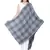 Grey & Navy Blue Woolen Woven Design Checkered Shawl