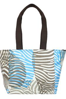 Zebra White & Multi Canvas Shoulder Bag