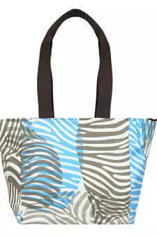 Zebra White & Multi Canvas Shoulder Bag