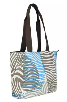 Zebra White & Multi Canvas Shoulder Bag