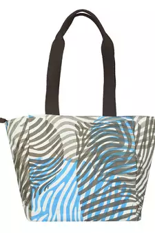 Zebra White & Multi Canvas Shoulder Bag