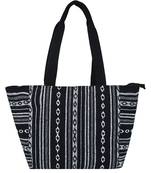 Fleecy Black & White Jacquard Shoulder Bag