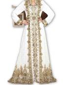 Cream georgette embroidered islamic kaftans