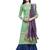 Green embroidered satin salwar