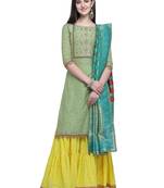 Green embroidered art silk salwar