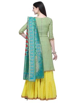 Green embroidered art silk salwar 3