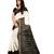 black and white BANDHANI ART SILK SAREE WITH BLOUSE PIECE 