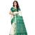 green and white BANDHANI ART SILK SAREE WITH BLOUSE PIECE 