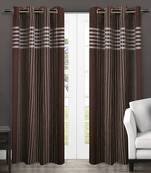 Dhrohar Cotton Eyelet Curtain   Dark Brown