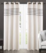 Dhrohar Cotton Eyelet Curtain   Off White