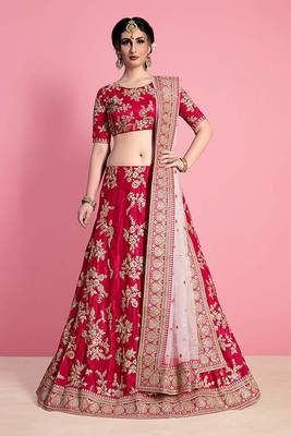 Light Pink Embroidered Velvet Unstitched Lehenga 1