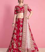 Light Pink Embroidered Velvet Unstitched Lehenga