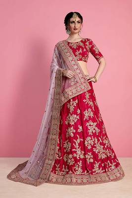 Light Pink Embroidered Velvet Unstitched Lehenga 2