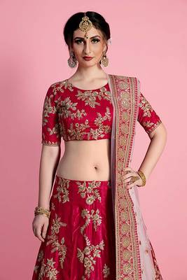 Light Pink Embroidered Velvet Unstitched Lehenga 3