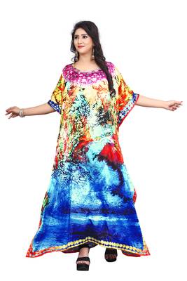 Multi Color Daily Casual Wear Women'S Satin Silk Kaftan 2018 3