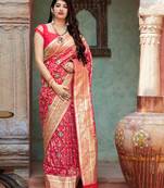 Pink woven tissue saree with blouse