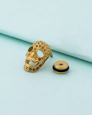 Royal Stud Skull Mask Earring 1