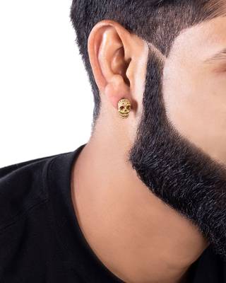 Royal Stud Skull Mask Earring 4