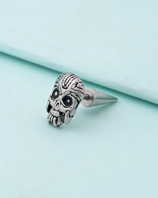 Royal Stud Skull Stainless Steel Earring 1