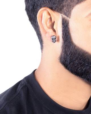 Royal Stud Skull Stainless Steel Earring 4
