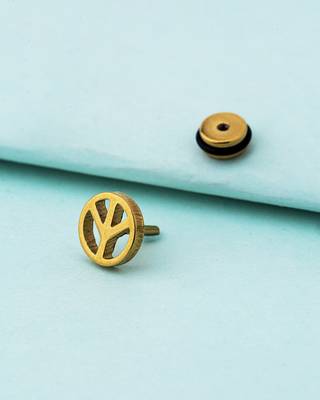 Royal Stud Peace Sign Earring 1