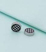 Royal Stud Checked Surface Earring