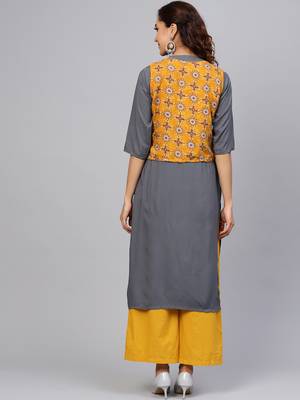 Grey printed liva kurtas-and-kurtis 2