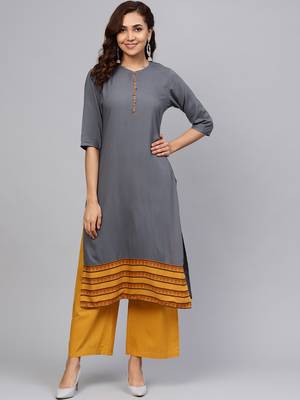 Grey printed liva kurtas-and-kurtis 4