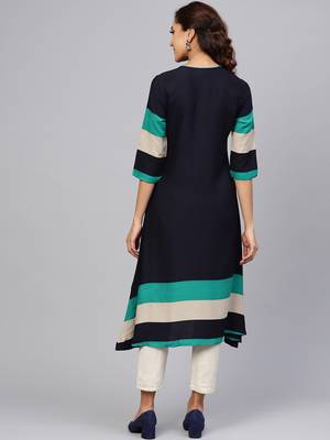 Navy-blue plain liva kurtas-and-kurtis 2