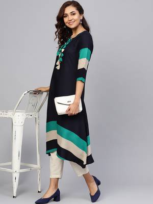 Navy-blue plain liva kurtas-and-kurtis 4