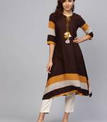 Brown plain liva kurtas-and-kurtis
